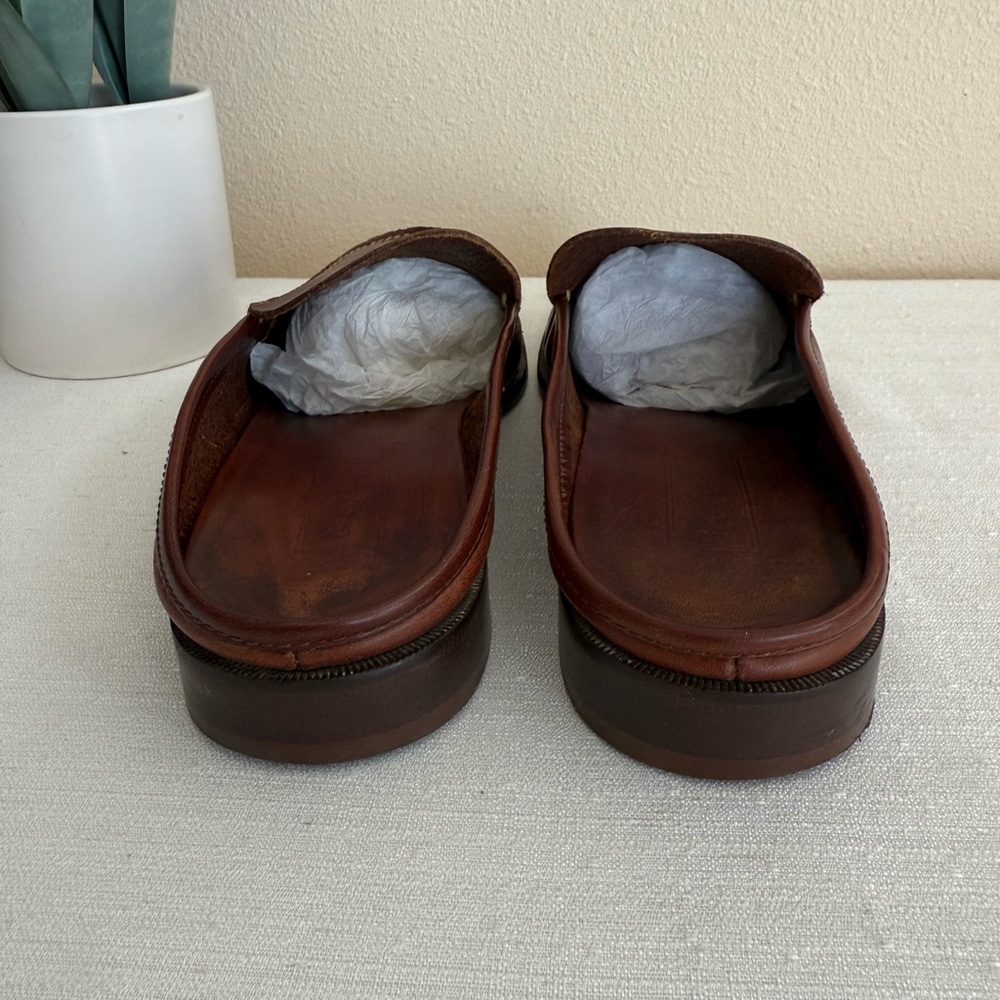 Cole Haan Rich Brown Leather Slip-On Loafer Mules - Picture 9 of 11